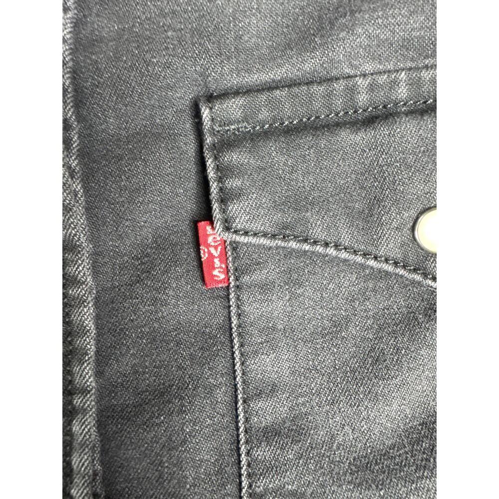 Levi’s Standard Fit Pearl Snap Button Down Shirt XS Grey Fringe Western - Picture 5 of 7